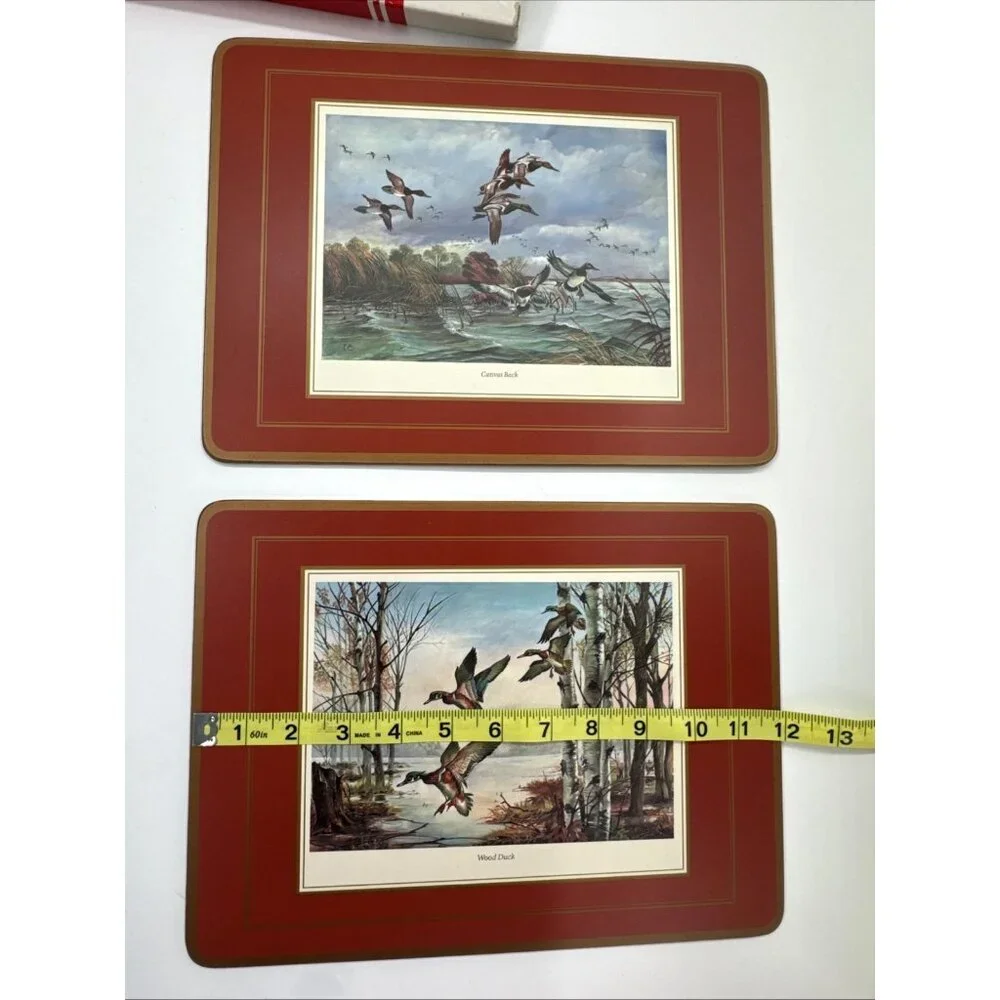 Vintage Pimpernel Set of 4 Ducks Wild Fowl Place Mats Cork Back Hunting Cabin